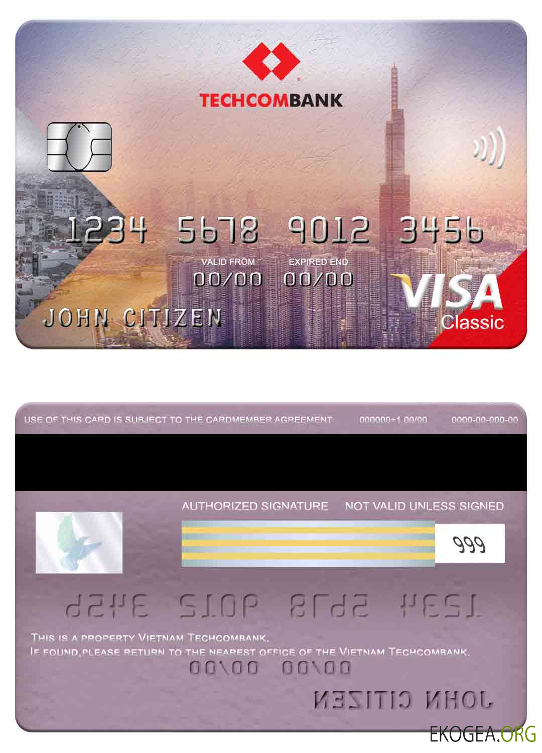 Carte visa classique Vietnam Techcombank